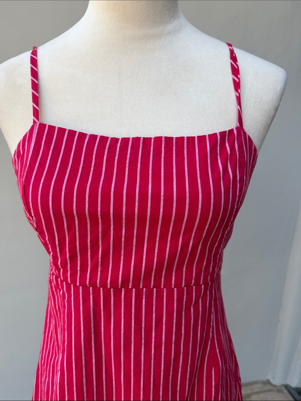 KENDALL & KYLIE Red & White Striped Mini Cotton Dress Juniors Size M - Picture 3 of 12